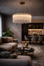 ⁦نجفة بإضاءة باللون الذهبي⁩ - الصورة ⁦2⁩